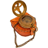 Personalized brass compass engraved with initials and custom message